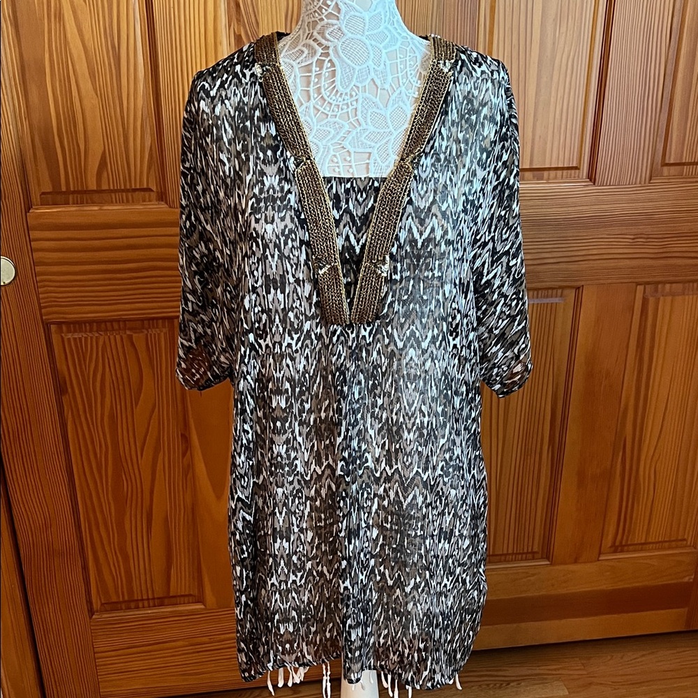 Badgley Mischka Embellished Swim Cover Up
